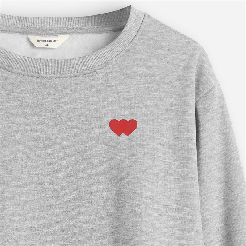 Copenhagen Legacy Bluza dla niego z nadrukiem w serca kolor Grey Melange