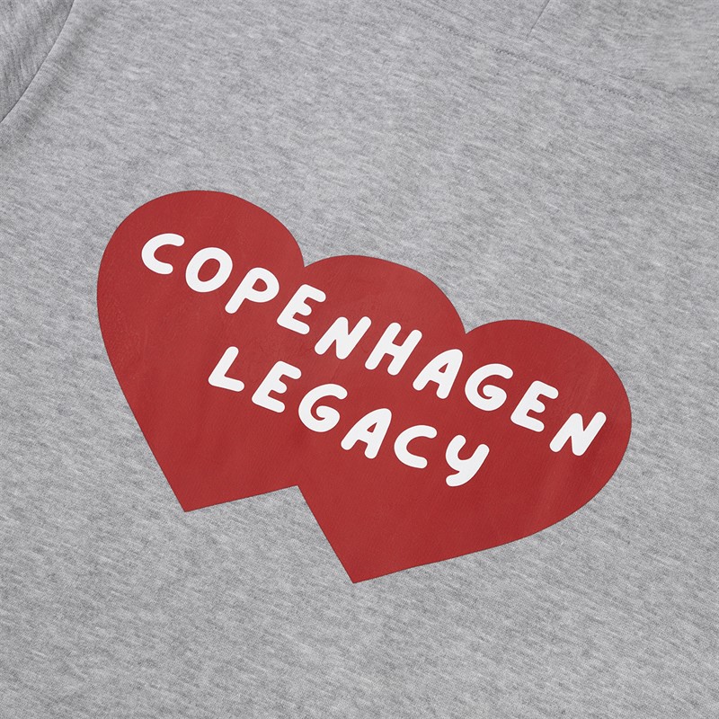 Copenhagen Legacy Bluza z kapturem z nadrukiem w serca dla niego kolor Grey Melange