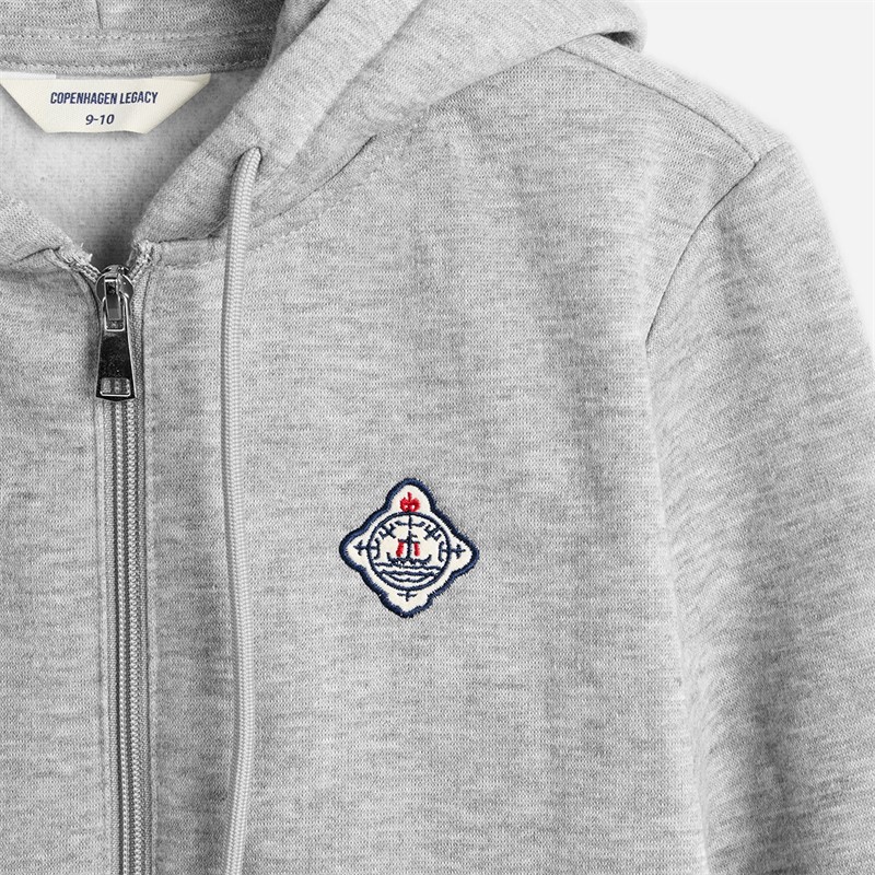 Copenhagen Legacy Drenge lynlås hoodie Grey Melange