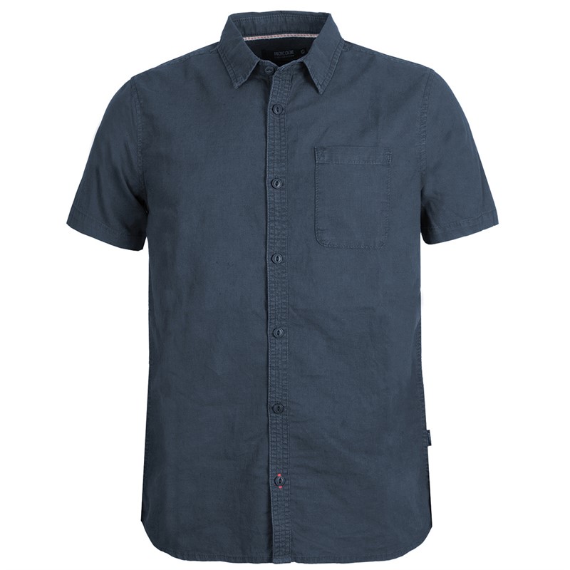Chemise Homme Relco Marine à Motifs Floraux Verts - Manches Longues - Coupe Ajustée - Style Rétro Indie