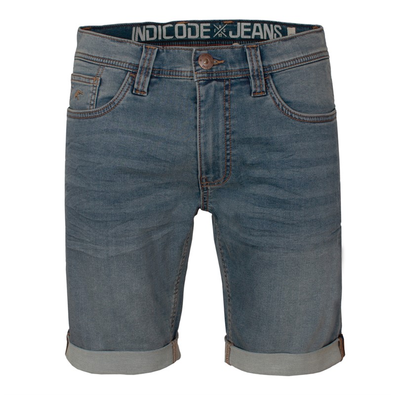 Indicode Herren Indelmare Denim Jogging Shorts Regen Grau