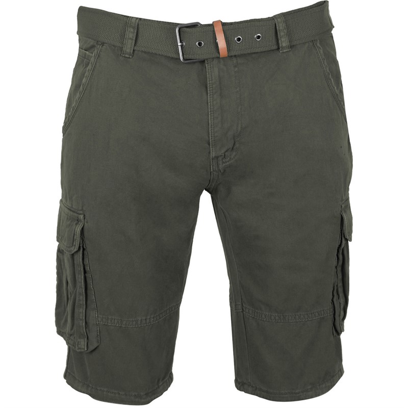 Indicode Herre Inmonroe Cargo Shorts med Bælte Hær