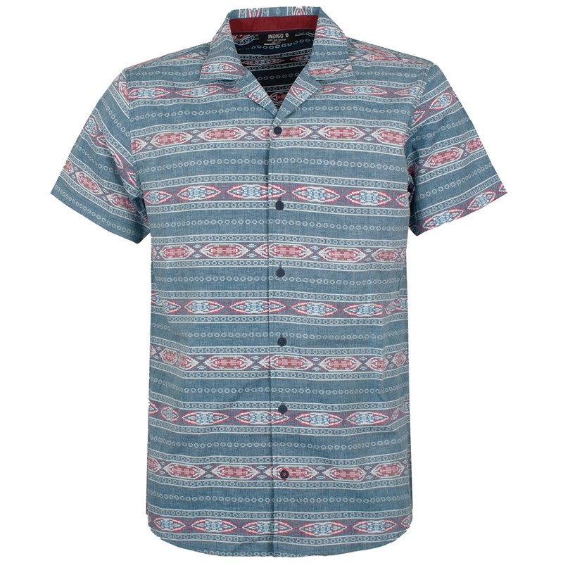 Indicode Chemise à manches courtes Inzulock Homme marine