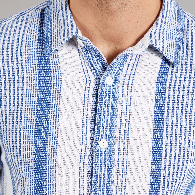 Indicode Herren Inrafko Hemd mit kurzem Arm Blau