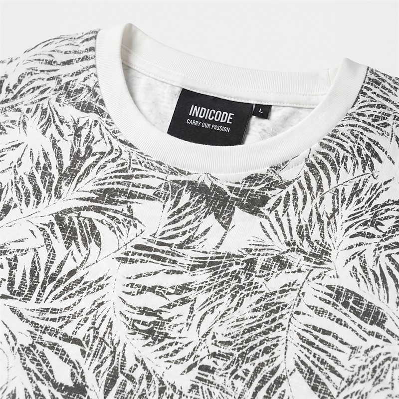 Indicode Mens Inpalme T-Shirt Off White
