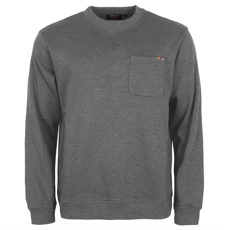 Indicode Herren Sweatshirt Emran 914 Grau Mix