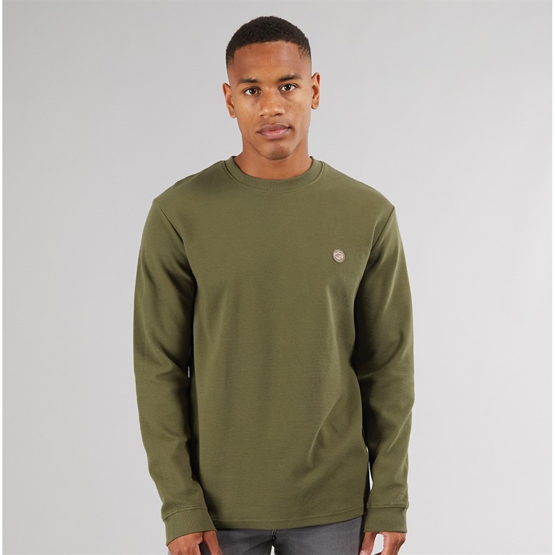 Indicode Herren Salupe Sweatshirt Dunkel Olive