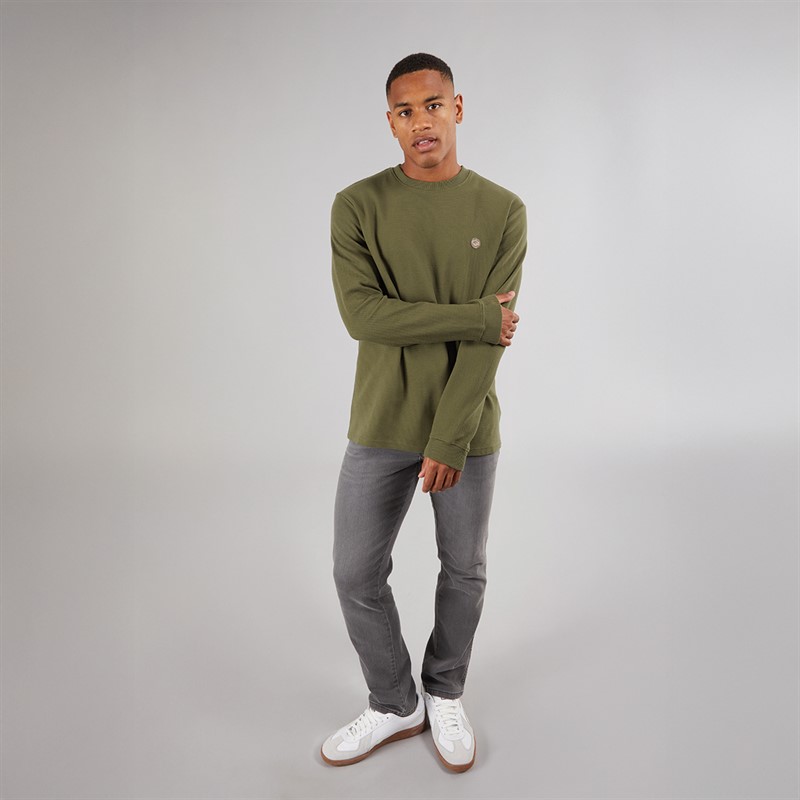 Indicode Herren Salupe Sweatshirt Dunkel Olive