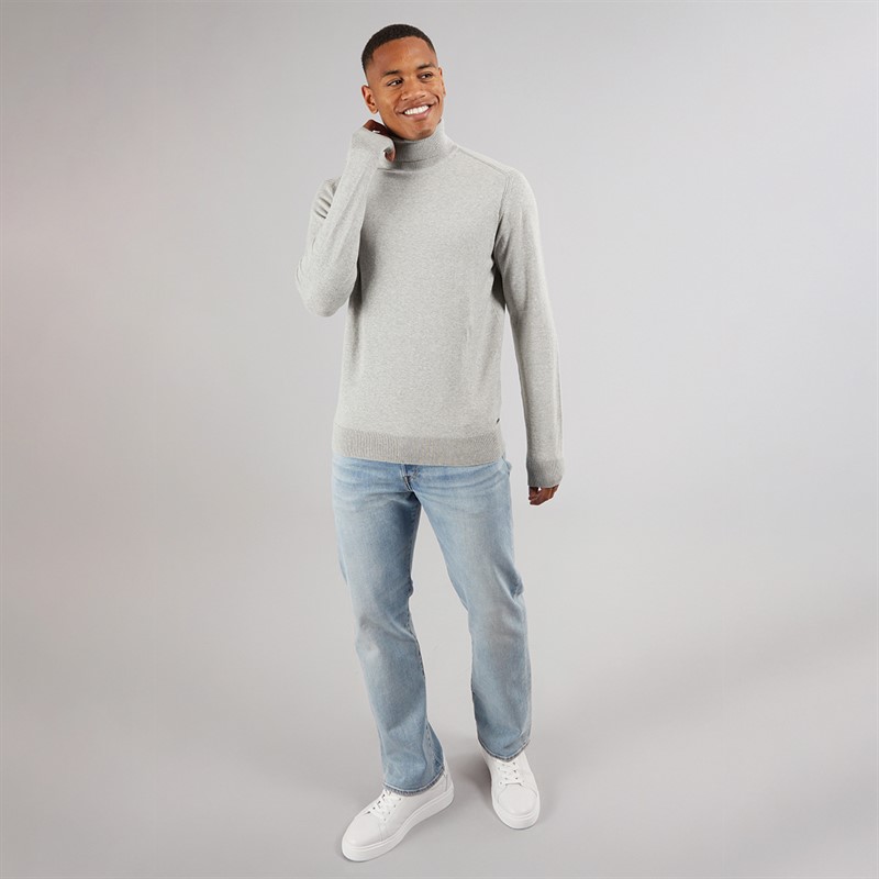 Indicode Herren Burns Pullover Hell Grau Meliert