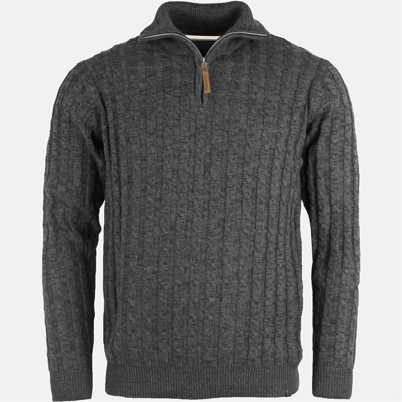 Indicode Herren Rufus Pullover Anthrazit Melange