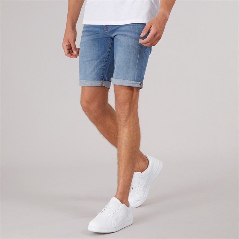 Indicode Herre Kaden Denim Shorts Blå Vask