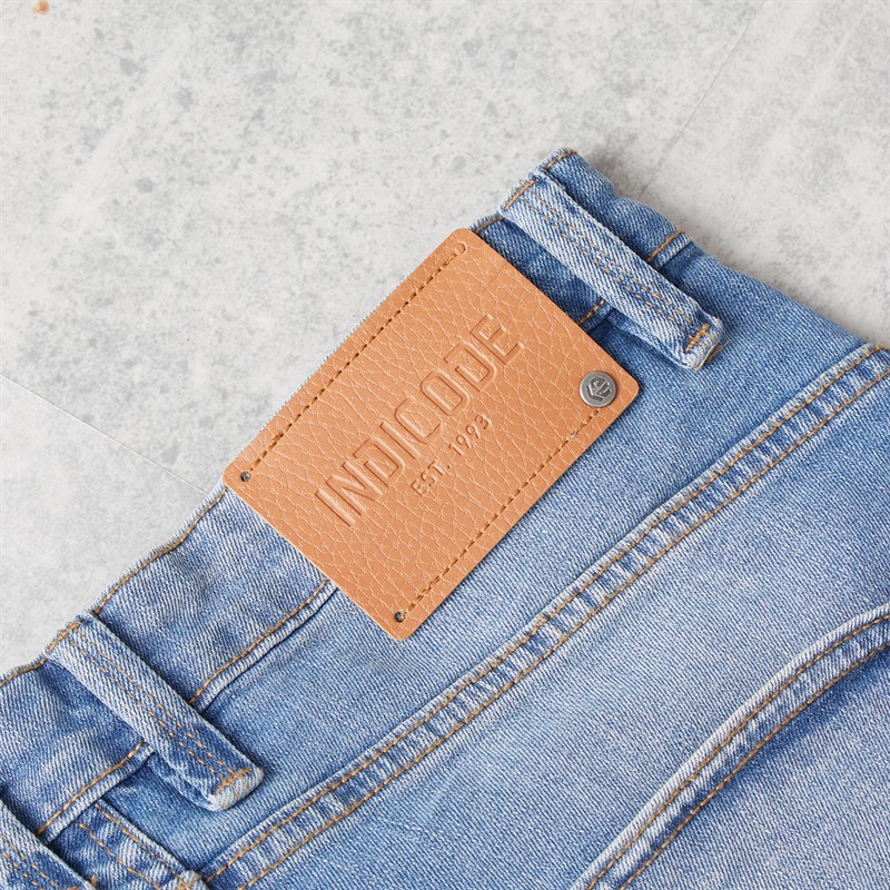 Indicode Herre Kaden Denim Shorts Blå Vask