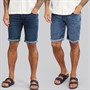 Indicode Herren Inalicanto Zweierpack Jeans Shorts Mittel Indigo/Iconic Blau Medium Indigo+Iconic Blue