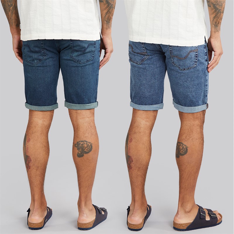 Indicode Herren Inalicanto Zweierpack Jeans Shorts Mittel Indigo/Iconic Blau Medium Indigo+Iconic Blue