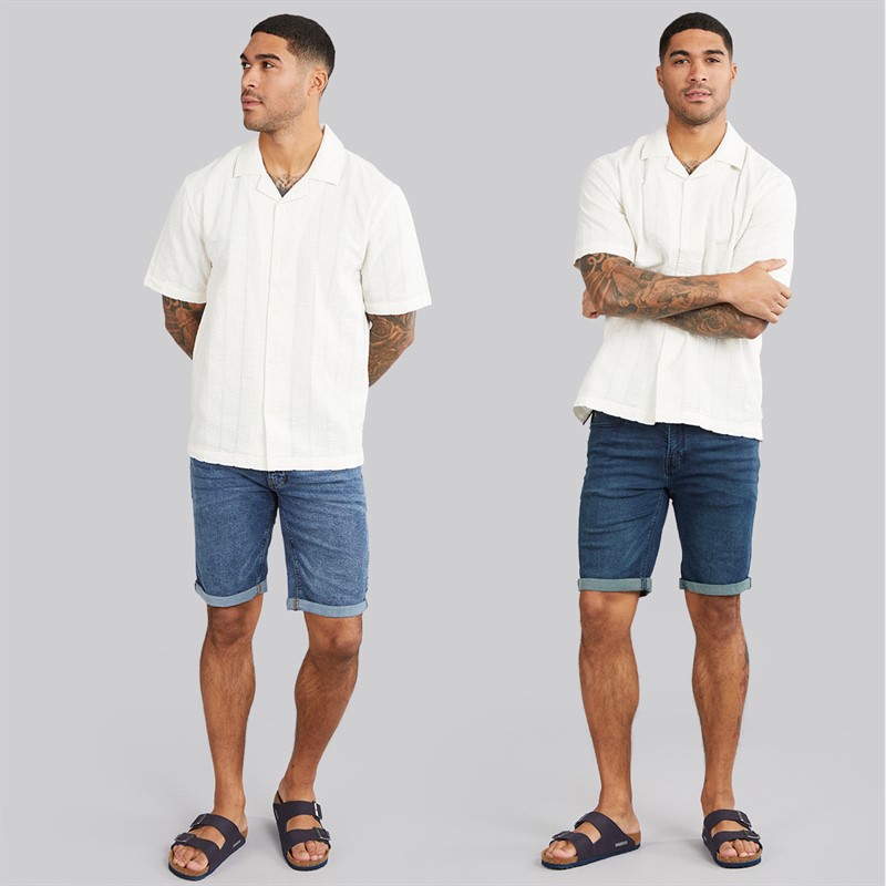 Indicode Herren Inalicanto Zweierpack Jeans Shorts Mittel Indigo/Iconic Blau Medium Indigo+Iconic Blue