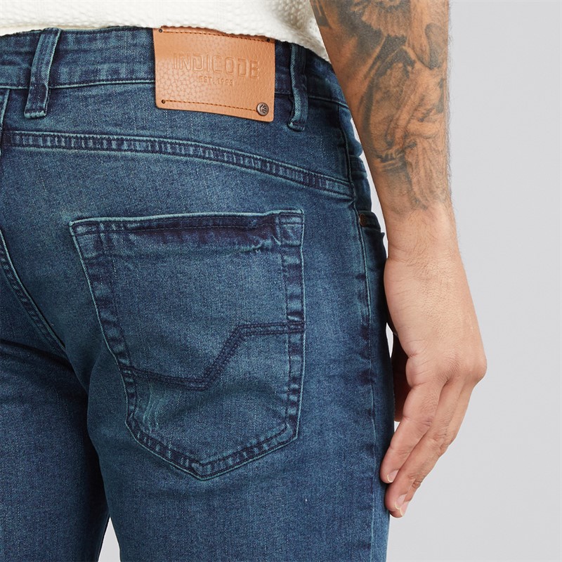 Indicode Herren Inalicanto Zweierpack Jeans Shorts Mittel Indigo/Iconic Blau Medium Indigo+Iconic Blue