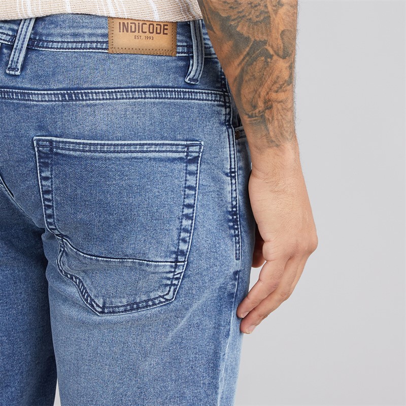 Indicode Herren Indelmare Denim Shorts Deep Dusk