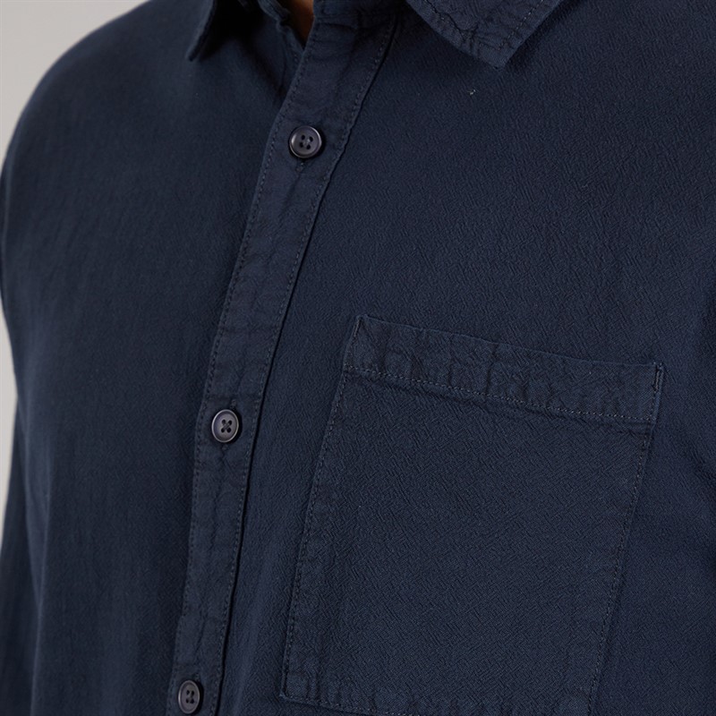 Indicode Trypto koszula z długim rękawem dla niego kolor Sky Captain