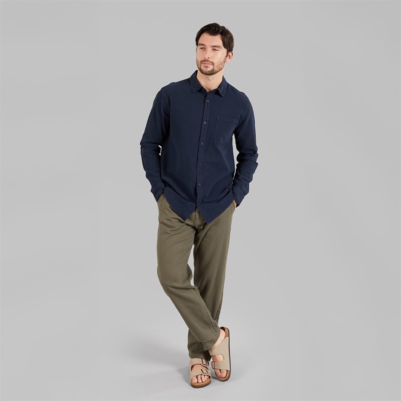 Indicode Trypto koszula z długim rękawem dla niego kolor Sky Captain