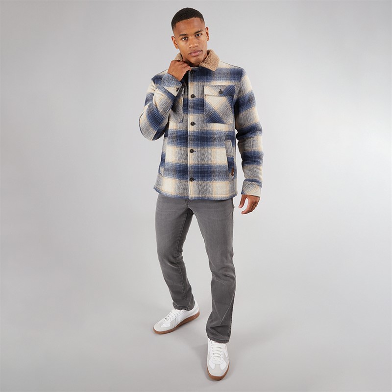 Indicode Herren Inharrod Stepp Überhemd Dunkel Denim Dk Denim