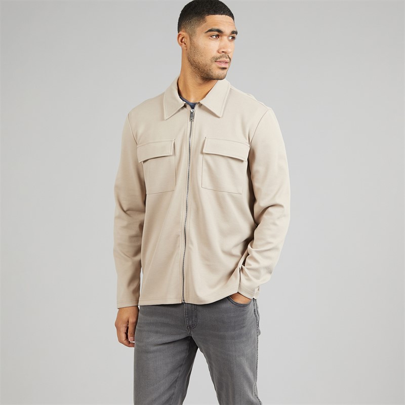 Indicode Herre Nello Lynlås Skjorte Simply Taupe