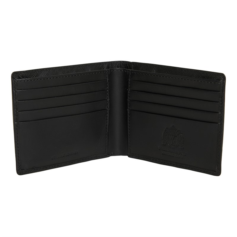 William Hunt Mens Leyson Saffiano Leather Wallet Black