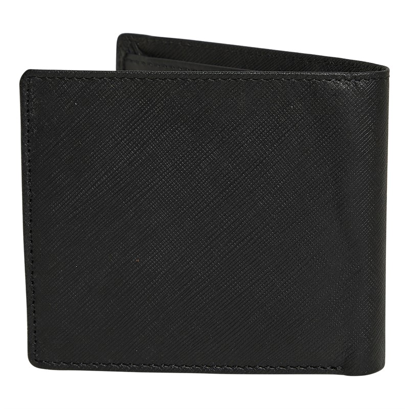 William Hunt Mens Leyson Saffiano Leather Wallet Black