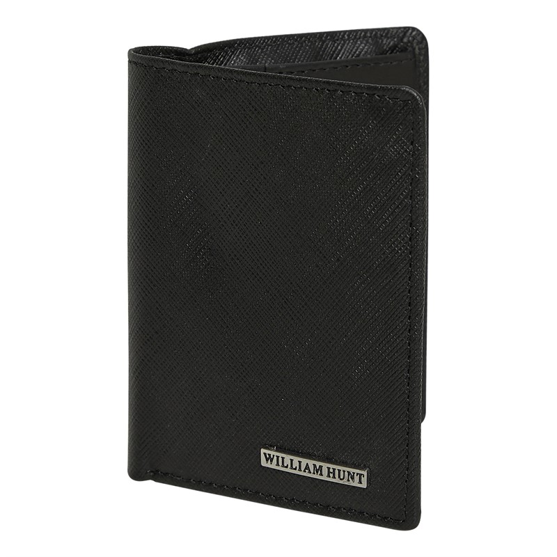 William Hunt Mens Leyson Saffiano Leather Wallet Black