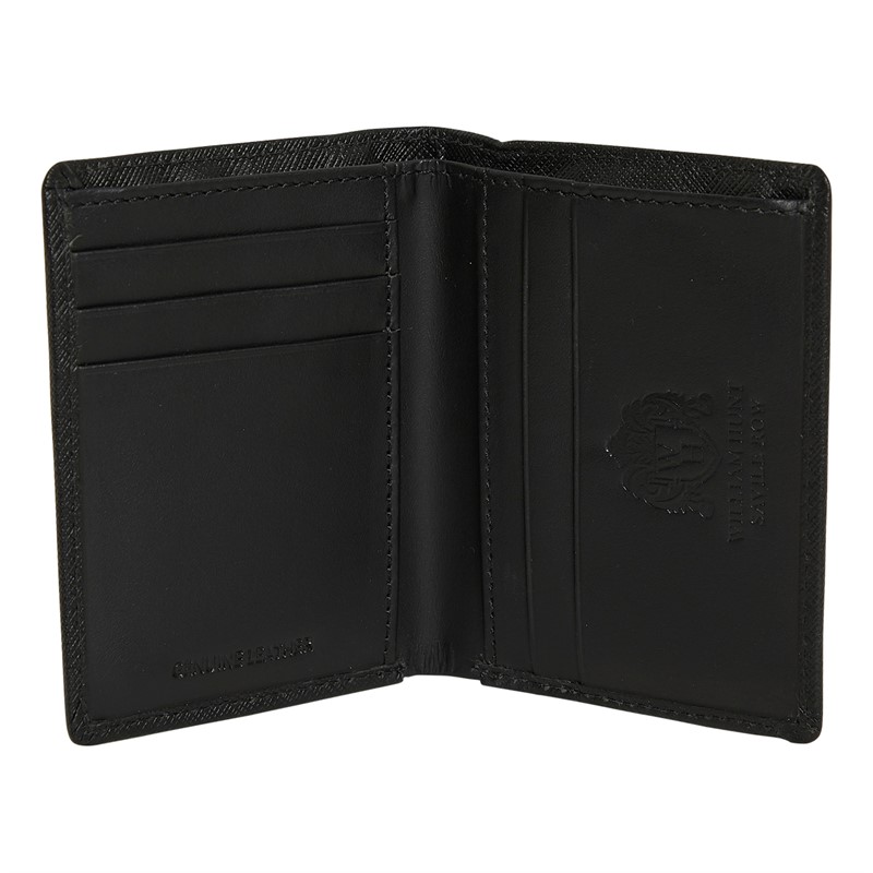 William Hunt Mens Leyson Saffiano Leather Wallet Black