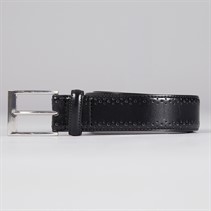 William Hunt Mens Brogue Belt Black