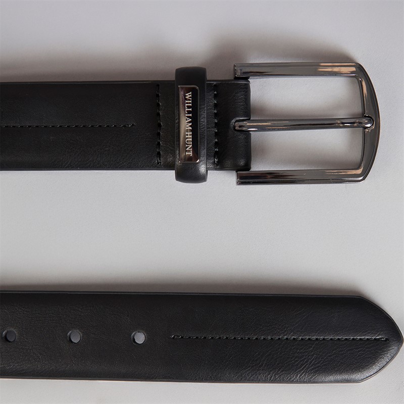 William Hunt Mens Centre Stitch Belt Black