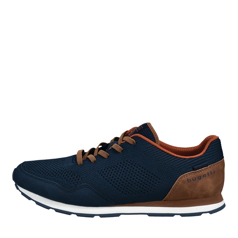 Bugatti Mens Sacramento Textile Knit Trainers Dark Blue - Size 41