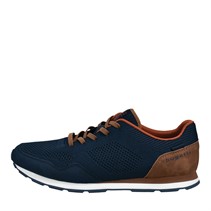 Bugatti Mens Sacramento Textile Knit Trainers Dark Blue
