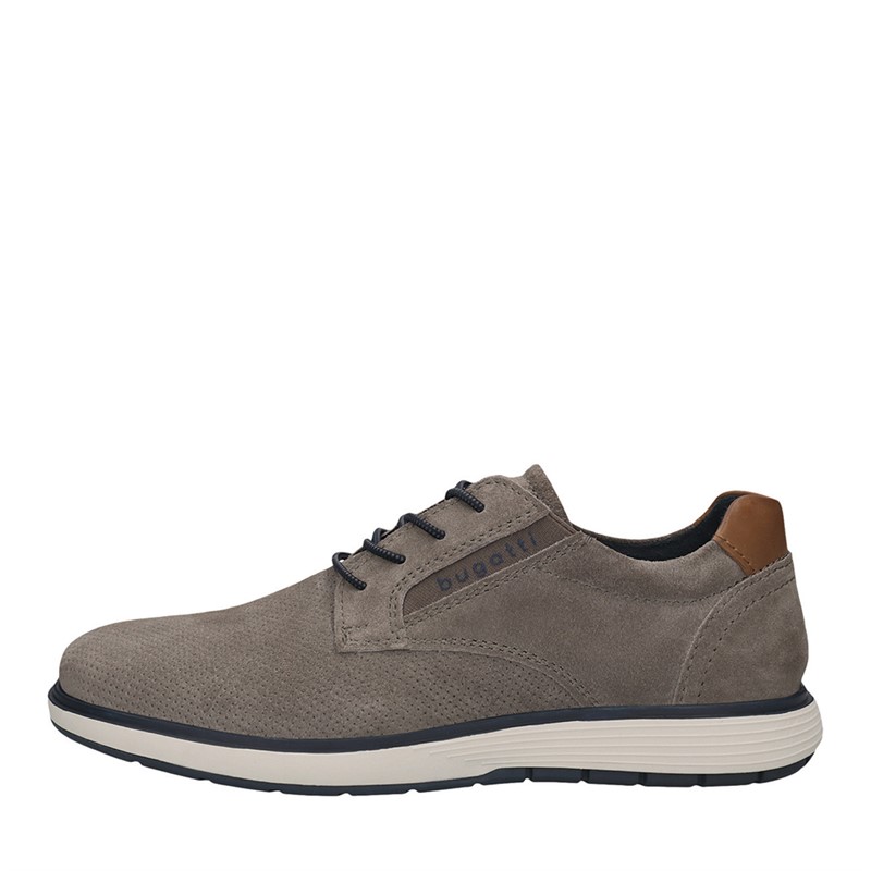 Bugatti Mens Brute Suede Shoes Taupe - Size 44