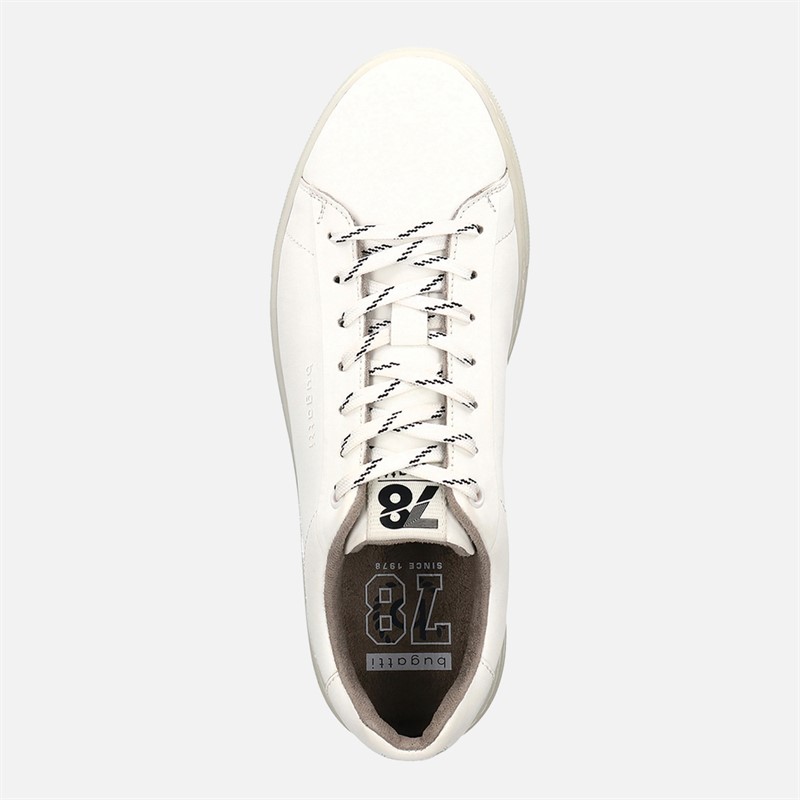 Bugatti Mens Fogg Leather Trainers White