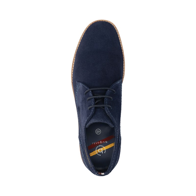 Bugatti Mens Isidor Suede Shoes Dark Blue
