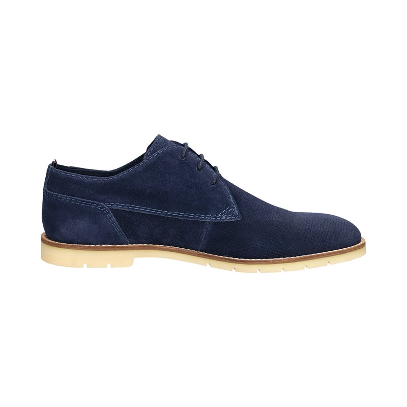 Bugatti Mens Isidor Suede Shoes Dark Blue