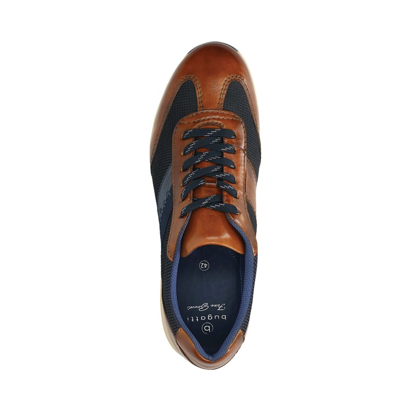 Bugatti Mens Thorello Trainers Cognac/Dark Blue