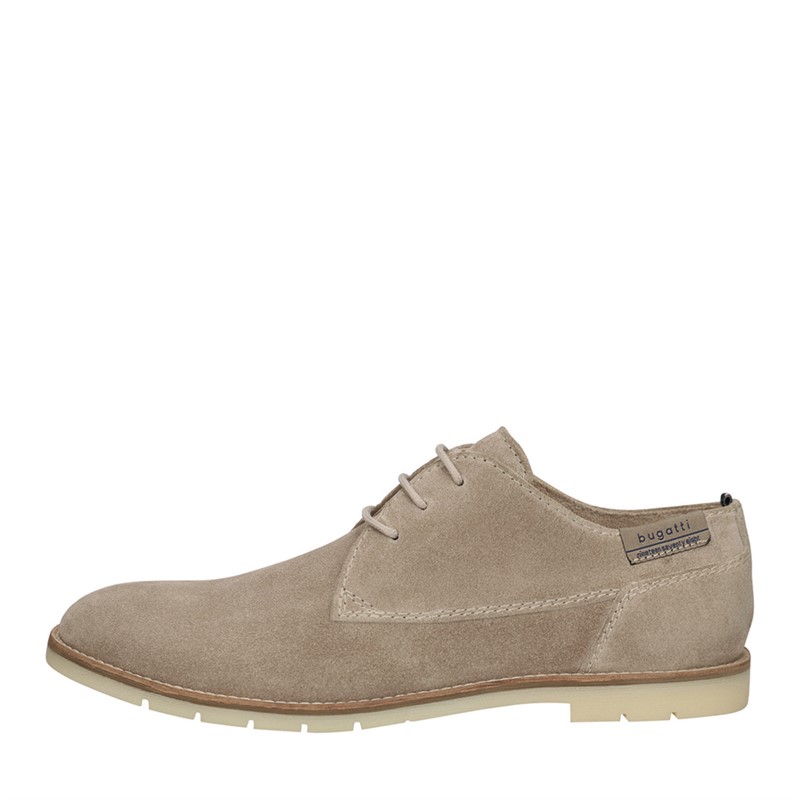 Bugatti Mens Isidor Suede Shoes Beige - Size 42