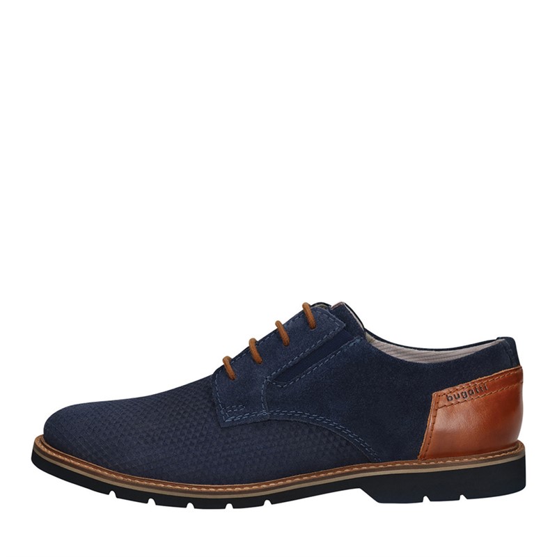 Bugatti Mens Casimiro Leather Shoes Dark Blue - Size 44
