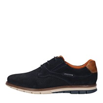 Bugatti Mens Simone Comfort Leather Shoes Dark Blue