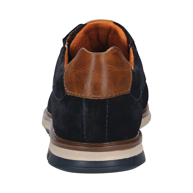 Bugatti Mens Simone Comfort Leather Shoes Dark Blue