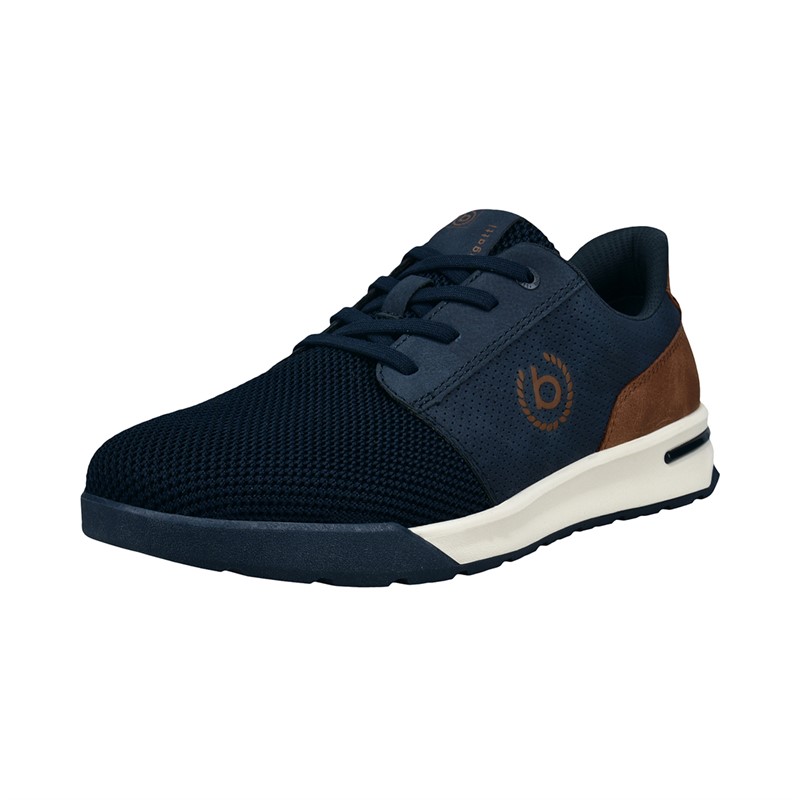 Bugatti Mens Fineas Trainers Dark Blue/Cognac