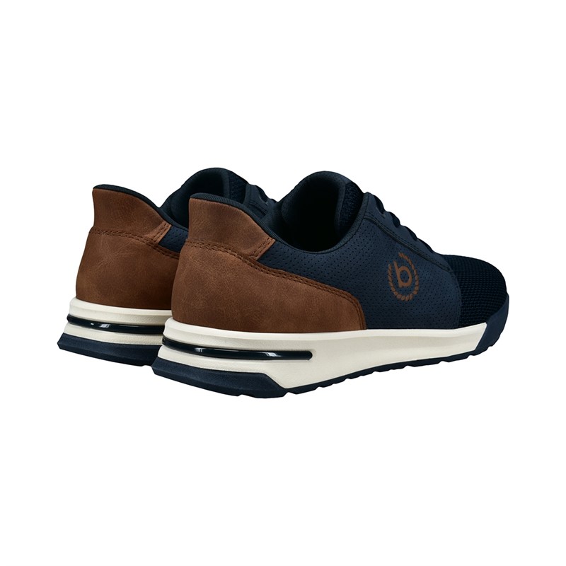 Bugatti Mens Fineas Trainers Dark Blue/Cognac