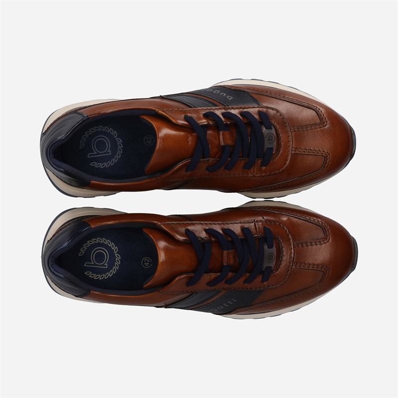 Bugatti Mens Timon Trainers Cognac/Dark Blue