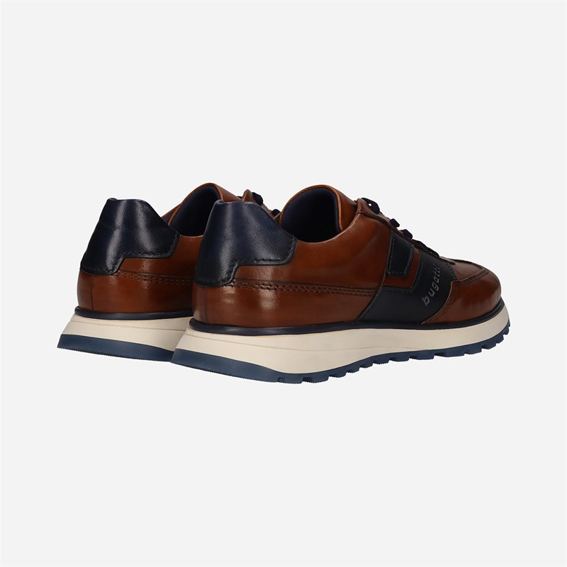 Bugatti Mens Timon Trainers Cognac/Dark Blue