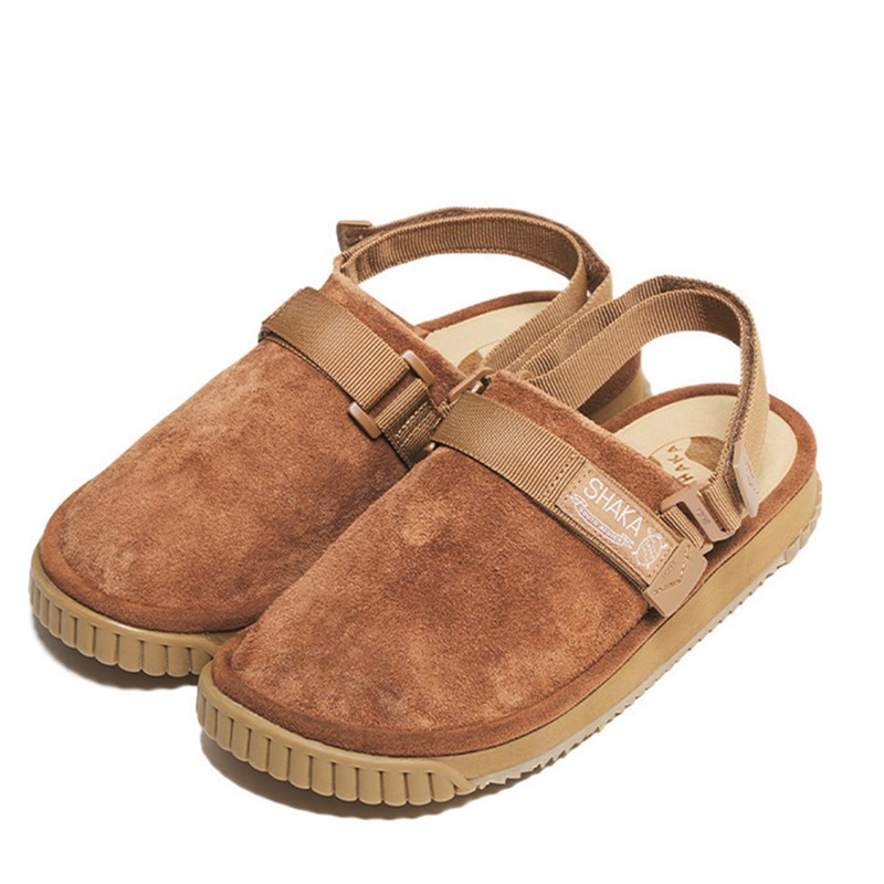 Shaka Gezellige Clogs Suède Sandalen Bruin