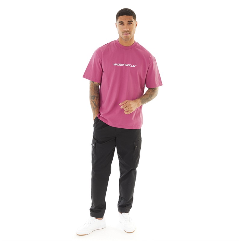 Madison Barclay Mens Flatbush T-Shirt Berry Plum