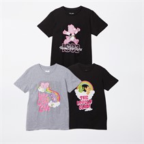 Care Bears T-shirts Meisjes Drie-pack Zwart/Grijs Melange/Zwart