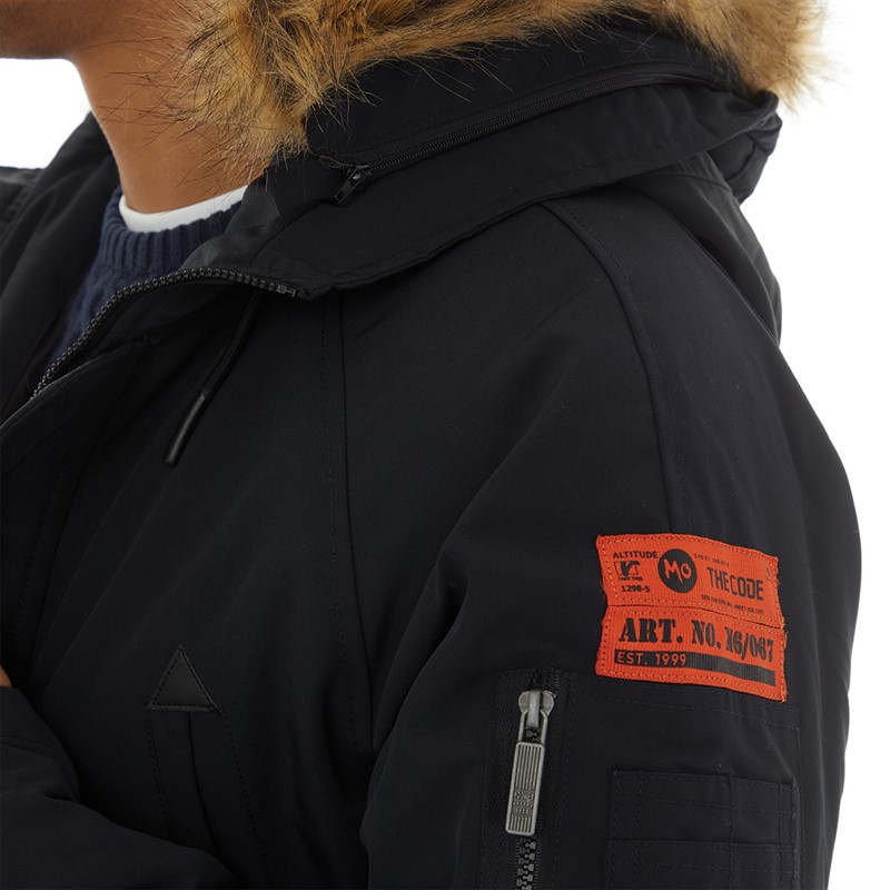 Mo Heren Williamson Parka Jas Zwart